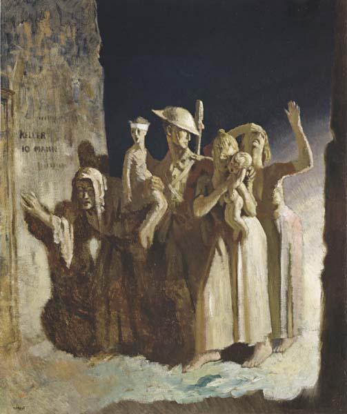 Sir William Orpen Bombing Night France oil painting art
